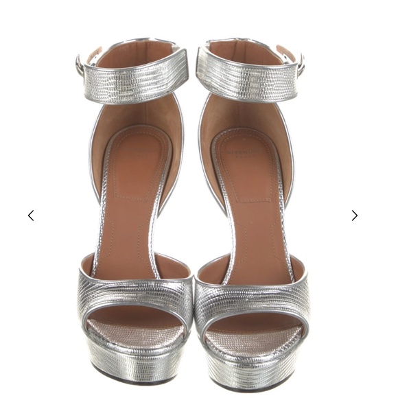 Givenchy Shark Lock Platform Heels Silver 6 - Picture 3 of 8